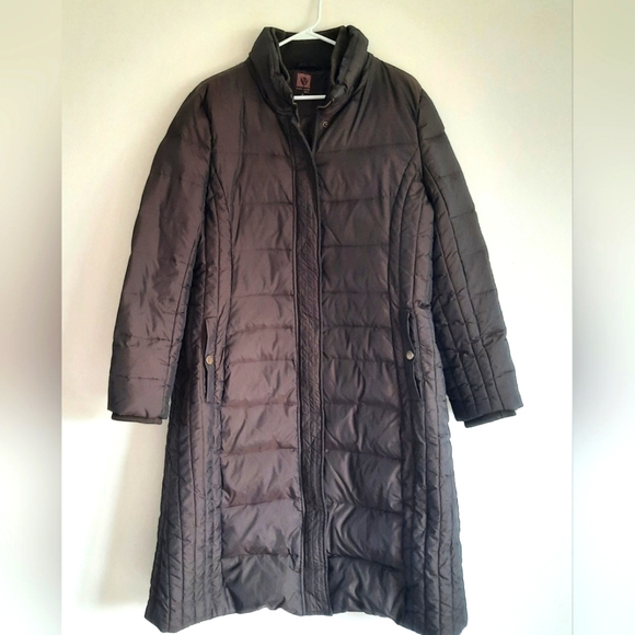 Anne Klein Womens XL Puffer Coat Brown Winter Warm Zip Up Snaps No Hood - Picture 1 of 12